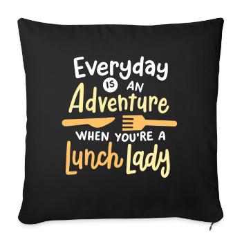 Schule Mittagessen Cafeteria Damen - Sofakissenbezug 45 x 45 cm - Schwarz - Vorne