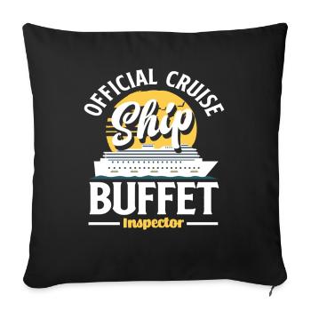 Offizieller Kreuzfahrt Schiff Buffet Inspektor - Sofakissenbezug 45 x 45 cm - Schwarz - Vorne