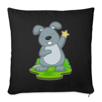 Rabbit Star - Sofa pillowcase 17,3'' x 17,3'' (45 x 45 cm) - black - Front