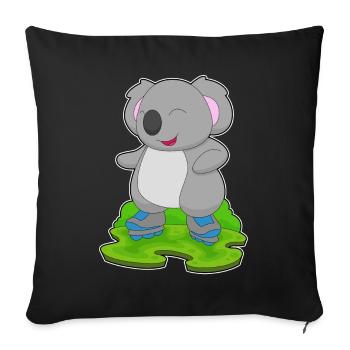 Patins en ligne Koala Patins en ligne - Housse de coussin décorative 45 x 45 cm - noir - Devant