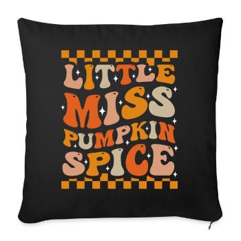 Little Miss Pumpkin Spice Groovy Fall - Sofa pillowcase 17,3'' x 17,3'' (45 x 45 cm) - black - Front