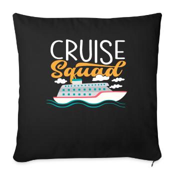Aventure de vacances pour l’équipage de croisière - Housse de coussin décorative 45 x 45 cm - noir - Devant