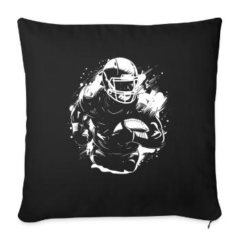 Croquis de joueur de football - Housse de coussin décorative 45 x 45 cm - noir - Devant