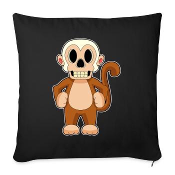 Singe Crâne d’Halloween - Housse de coussin décorative 45 x 45 cm - noir - Devant