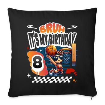 Basketball 8th Birthday - Sofa pillowcase 17,3'' x 17,3'' (45 x 45 cm) - black - Front