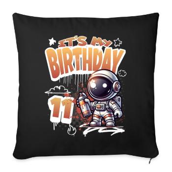 Graffiti Astronaut 11th Birthday - Sofa pillowcase 17,3'' x 17,3'' (45 x 45 cm) - black - Front