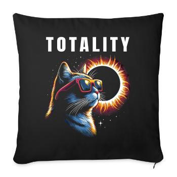 Total Solar Eclipse Totality Cat - Sofa pillowcase 17,3'' x 17,3'' (45 x 45 cm) - black - Front