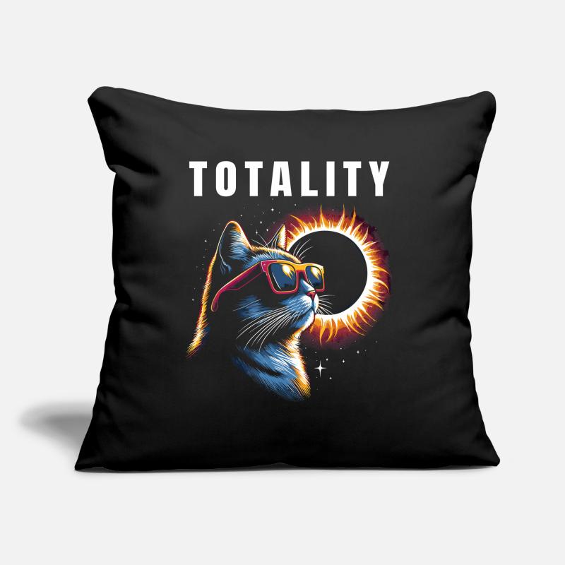 Total Solar Eclipse Totality Cat Sofa pillowcase 17,3'' x 17,3'' (45 x 45 cm)