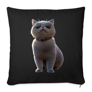 Britisch Kurzhaar Katze BKH Katzenmama Süße Katzen - Sofakissenbezug 45 x 45 cm - Schwarz - Vorne