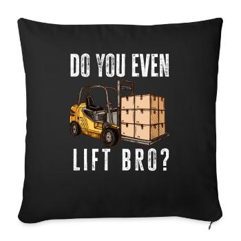 Always lift with your forklift - Sofa pillowcase 17,3'' x 17,3'' (45 x 45 cm) - black - Front