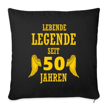 Légende vivante 50 ans 50e anniversaire drôle - Housse de coussin décorative 45 x 45 cm - noir - Devant