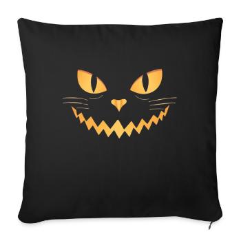 Halloween Jack O'Lantern KATZEN GESICHT for Kids - Sofakissenbezug 45 x 45 cm - Schwarz - Vorne