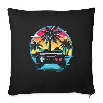 Jeux Vidéo Vaporwave - Housse de coussin décorative 45 x 45 cm - noir - Devant