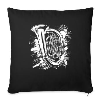 Tuba drôle - Housse de coussin décorative 45 x 45 cm - noir - Devant