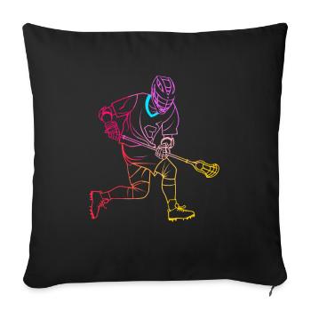 Lacrosse Player Drawing - Sofa pillowcase 17,3'' x 17,3'' (45 x 45 cm) - black - Front