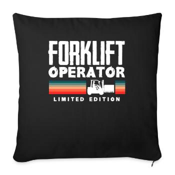Conducteur de chariot élévateur en édition limitée - Housse de coussin décorative 45 x 45 cm - noir - Devant