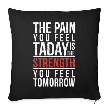La douleur que vous ressentez aujourd’hui est la force - Housse de coussin décorative 45 x 45 cm - noir - Devant