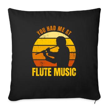 Tu m’as fait jouer de la musique de flûte - Housse de coussin décorative 45 x 45 cm - noir - Devant