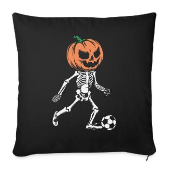 Skeleton Soccer Player - Sports Vibe Halloween - Sofa pillowcase 17,3'' x 17,3'' (45 x 45 cm) - black - Front