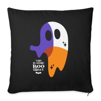 Boo Sheet Ghost - Funny Halloween - Sofa pillowcase 17,3'' x 17,3'' (45 x 45 cm) - black - Front