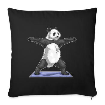 Panda Yoga Fitness Gymnastique - Housse de coussin décorative 45 x 45 cm - noir - Devant