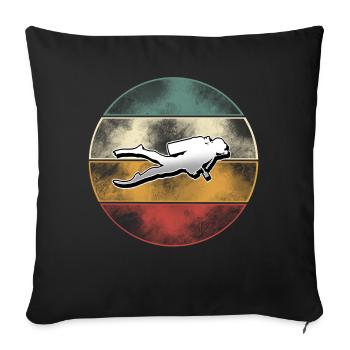 Taucher Tauchen - Sofakissenbezug 45 x 45 cm - Schwarz - Vorne