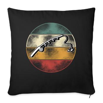 Fishing Anglers Fishing - Sofa pillowcase 17,3'' x 17,3'' (45 x 45 cm) - black - Front