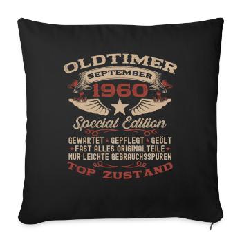 65th Birthday Classic Car September 1960 Vintage 60 - Sofa pillowcase 17,3'' x 17,3'' (45 x 45 cm) - black - Front