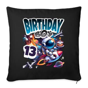 Astronaut 13th Birthday Space - Sofa pillowcase 17,3'' x 17,3'' (45 x 45 cm) - black - Front