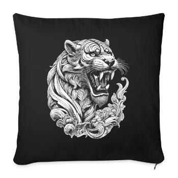 Urban streetwear shirt with tiger print - Sofa pillowcase 17,3'' x 17,3'' (45 x 45 cm) - black - Front