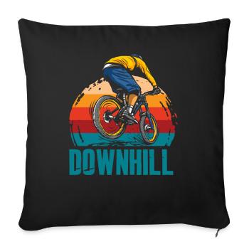 Mountain Bike Adventure Downhill Retro - Sofa pillowcase 17,3'' x 17,3'' (45 x 45 cm) - black - Front