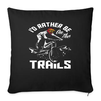 Je préfère être sur les sentiers - Housse de coussin décorative 45 x 45 cm - noir - Devant