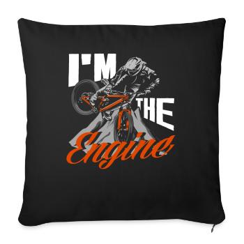 Je suis le moteur - Housse de coussin décorative 45 x 45 cm - noir - Devant