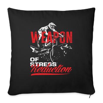 Arme pour réduire le stress - VTT Abenteuer - Housse de coussin décorative 45 x 45 cm - noir - Devant