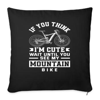 Si tu penses que je suis mignon, attends que tu sois à moi - Housse de coussin décorative 45 x 45 cm - noir - Devant