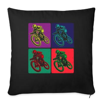 Colored Mountain Bike Rider Art - Sofa pillowcase 17,3'' x 17,3'' (45 x 45 cm) - black - Front