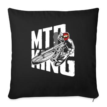 Aventure en VTT King - Housse de coussin décorative 45 x 45 cm - noir - Devant
