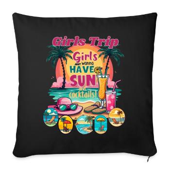 Girls Trip Sonnenstrand Vibes - Sofakissenbezug 45 x 45 cm - Schwarz - Vorne