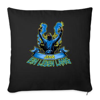 Jena ein Leben lang - Sofakissenbezug 45 x 45 cm - Schwarz - Vorne