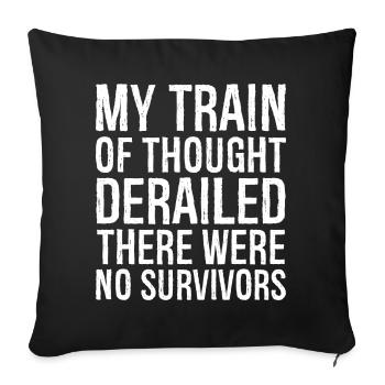 my train of thought derailed - Housse de coussin décorative 45 x 45 cm - noir - Devant
