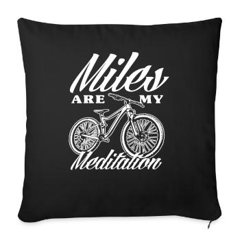 Les kilomètres sont mon vélo de méditation - Housse de coussin décorative 45 x 45 cm - noir - Devant