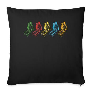Colorful Cyclist Action Art - Sofa pillowcase 17,3'' x 17,3'' (45 x 45 cm) - black - Front