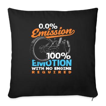 0.0% Emission 100% Emotion Bike Lovers - Sofa pillowcase 17,3'' x 17,3'' (45 x 45 cm) - black - Front