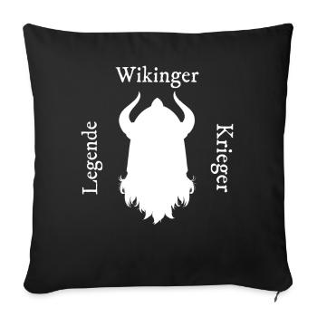Wikinger Kriegergeist - Sofakissenbezug 45 x 45 cm - Schwarz - Vorne