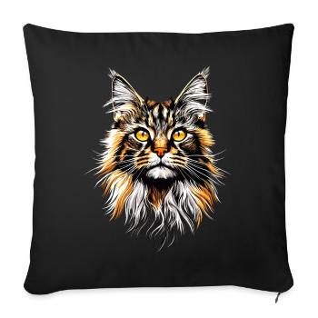 Maine Coon Cat Cat Mom Cat Maine Coon Cats - Sofa pillowcase 17,3'' x 17,3'' (45 x 45 cm) - black - Front