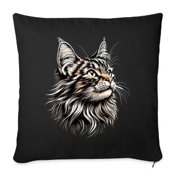 Maine Coon Cat Cat Mom Cat Maine Coon Cats - Sofa pillowcase 17,3'' x 17,3'' (45 x 45 cm) - black - Front
