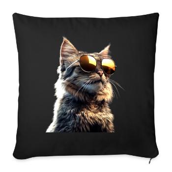 Maine Coon Cat Cat Mom Cat Maine Coon Cats - Sofa pillowcase 17,3'' x 17,3'' (45 x 45 cm) - black - Front