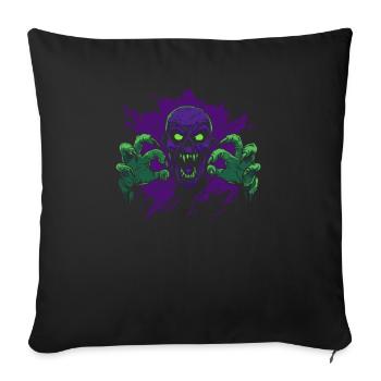 Horror Halloween Costume - Zombie with Green Hands - Sofa pillowcase 17,3'' x 17,3'' (45 x 45 cm) - black - Front