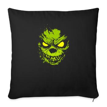 Horror Halloween Costume Glowing Green Monster - Sofa pillowcase 17,3'' x 17,3'' (45 x 45 cm) - black - Front
