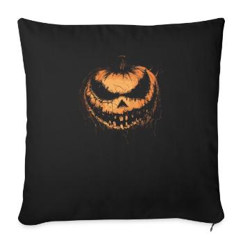 Halloween Kostüm Horror - Gruseliges Kürbisgesicht - Sofakissenbezug 45 x 45 cm - Schwarz - Vorne